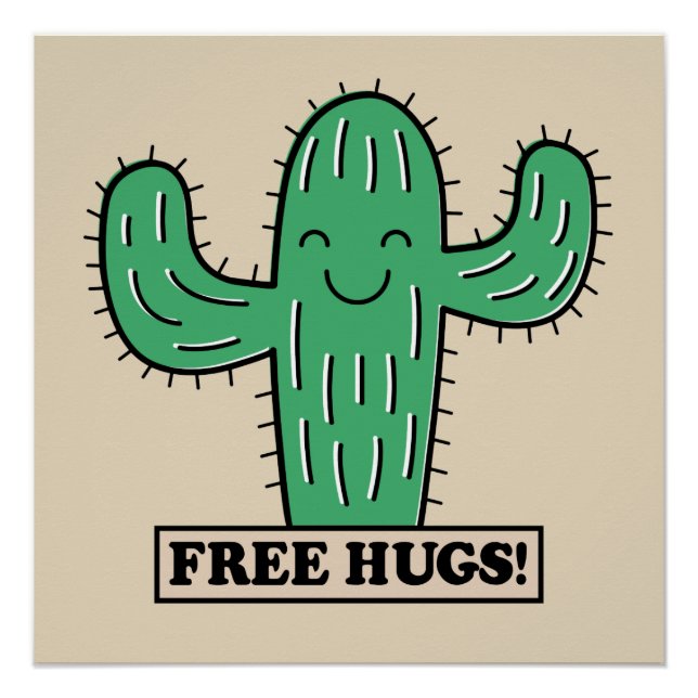 Póster Poster de Hugs de Cactus Gratuitos (Frente)