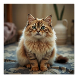 Póster Poster de Humor no Chão de Gato Persa