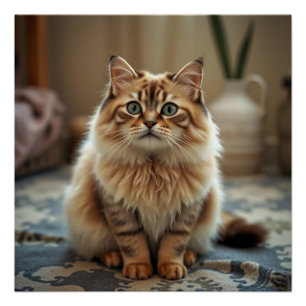 Póster Poster de Humor no Chão de Gato Persa