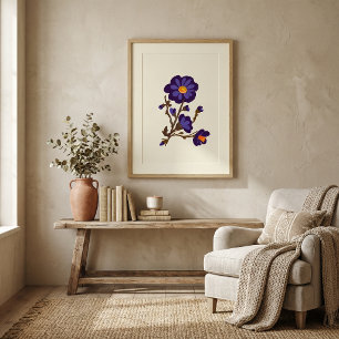 Poster Pôster de ilustração botânica floral da natureza