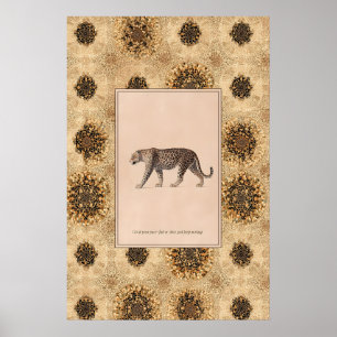 Poster Pôster de Ilustração de Leopardo Andando Arte de G