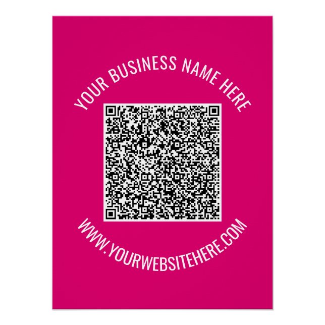 Póster Poster de Informações de Verificação de Código QR  (Frente)