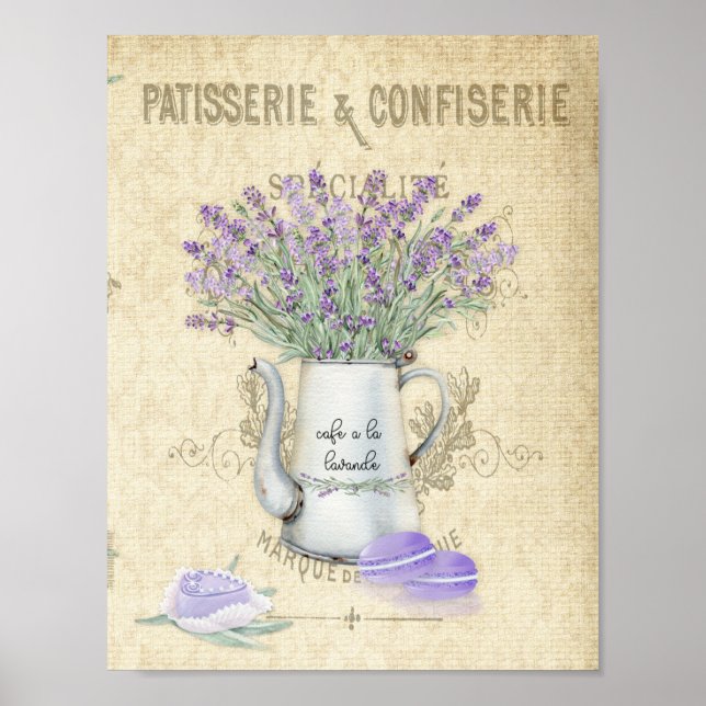 Poster Pôster de Lavanda Francesa em Panela de Esmalte An (Frente)