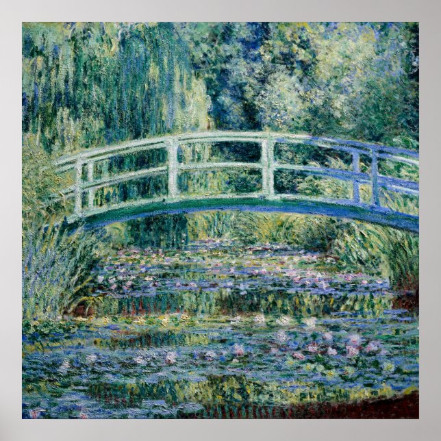 Poster Pôster de Lírios de Água e Ponte Japonesa de Monet (Frente)