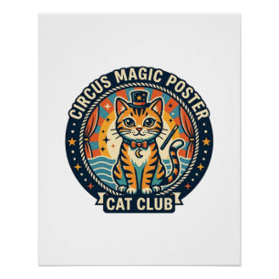 Póster Poster de Magia de Circo Gato Design de Gatinho Fo