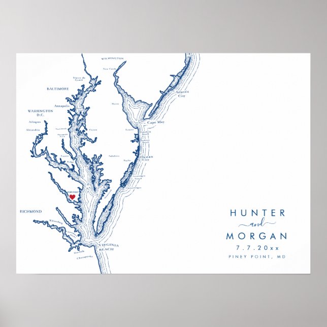 Poster Pôster de Mapa de Casamento Moderno para Livro de  (Frente)