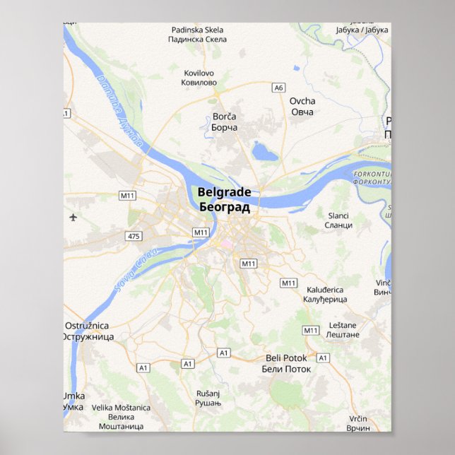 Poster Pôster de Mapa Personalizado (Frente)