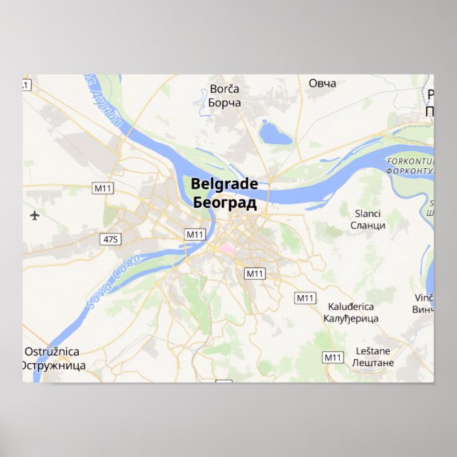 Poster Pôster de Mapa Personalizado Paisagem (Frente)