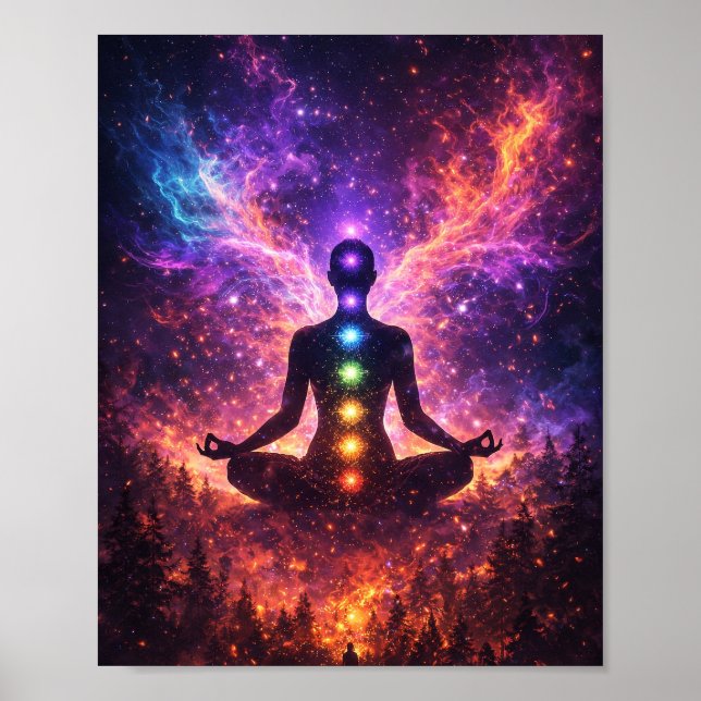 Poster Pôster de Meditação do Chakra Cósmico (Frente)
