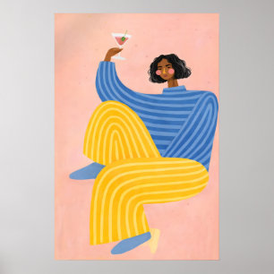 Poster Pôster de Mulher Abstrata, Colorido Moderno