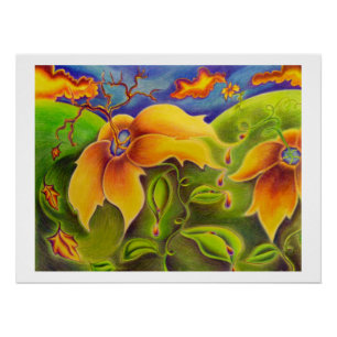 Póster Poster de mundos de flores