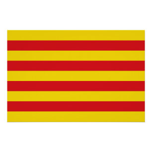 Póster Poster de muro patriótico com bandeira da Catalunh