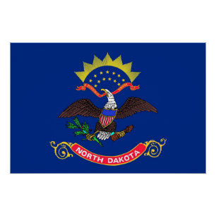 Póster Poster de muro Patriótico com Bandeira da Dakota d