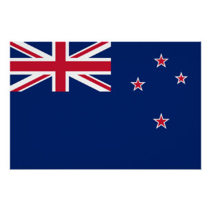 Póster Poster de muro patriótico com bandeira da Nova Zel