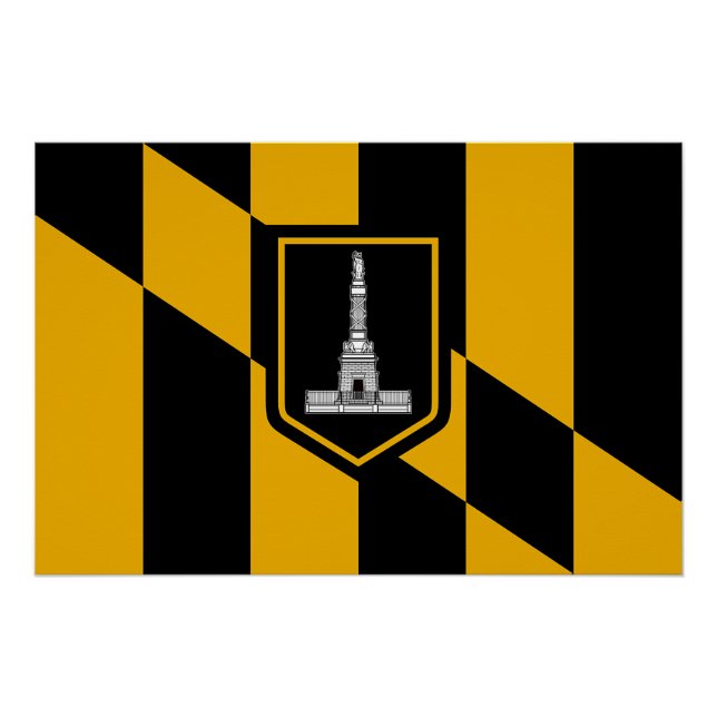 Póster Poster de muro patriótico com bandeira de Baltimor (Frente)