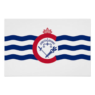 Póster poster de muro patriótico com bandeira de Cincinn