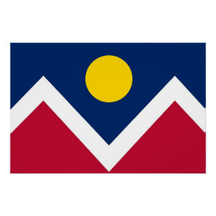 Póster Poster de muro patriótico com bandeira de Denver