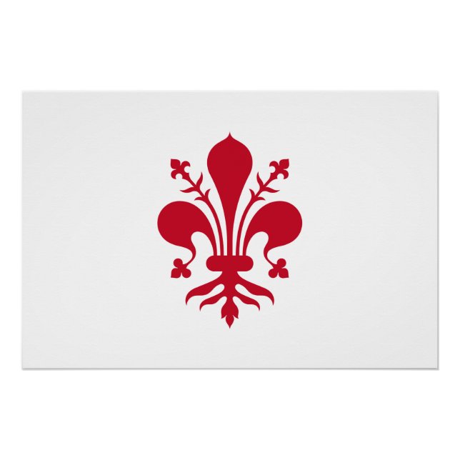 Póster Poster de muro patriótico com bandeira de Florença (Frente)