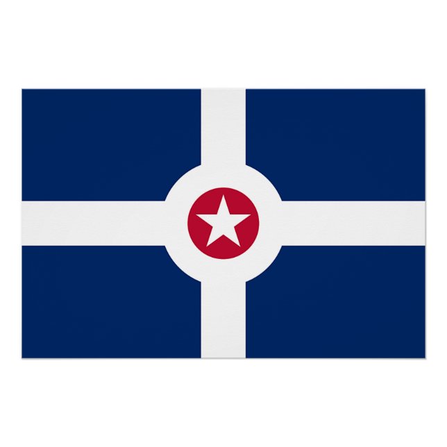 Póster Poster de muro Patriótico com Bandeira de Indianáp (Frente)