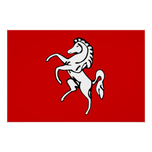 Póster Poster de muro patriótico com bandeira de Kent, In