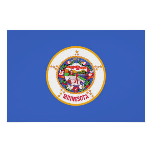 Póster Poster de muro patriótico com bandeira de Minnesot