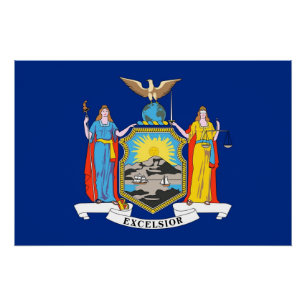 Póster Poster de muro patriótico com bandeira de Nova Ior