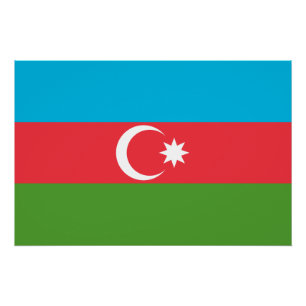 Póster Poster de muro patriótico com bandeira do Azerbaij