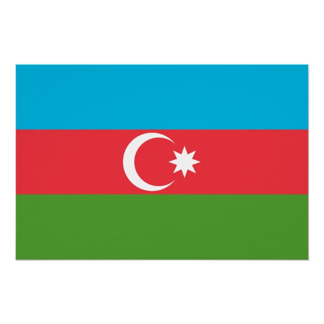 Póster Poster de muro patriótico com bandeira do Azerbaij (Frente)