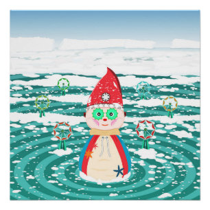 Póster Poster de Muro - Uma ilustração de Natal tardia.