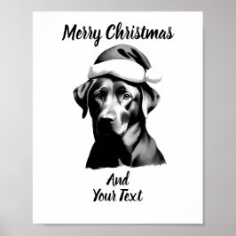 Poster Pôster de Natal de Black Lab personalizado para do