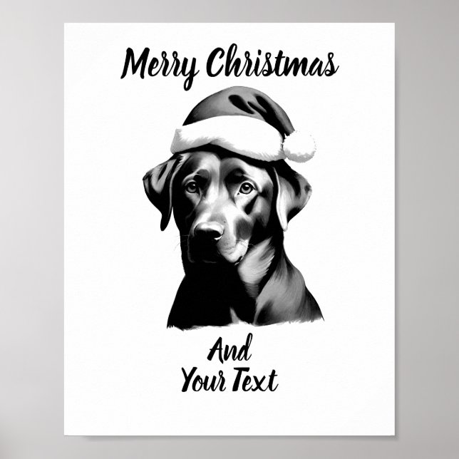 Poster Pôster de Natal de Black Lab personalizado para do (Frente)
