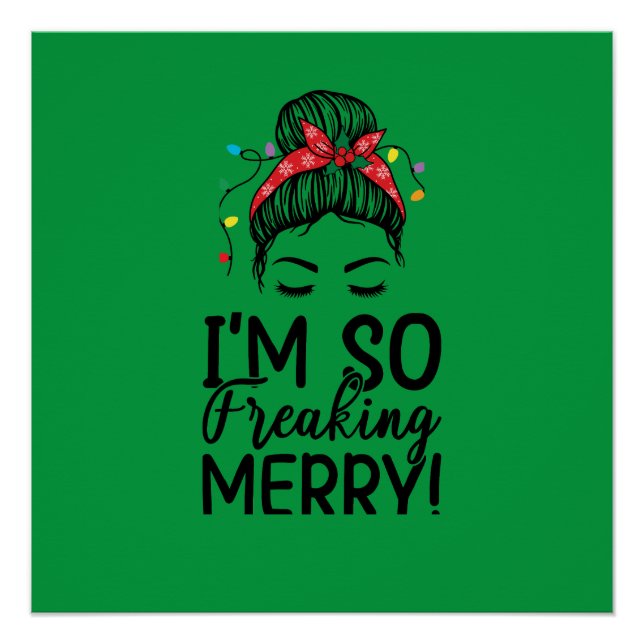 Póster Poster de Natal Messy Bun (Frente)