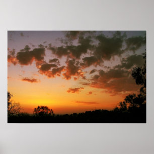 Póster Pôster de Nuvens Flutuantes ao Pôr do Sol