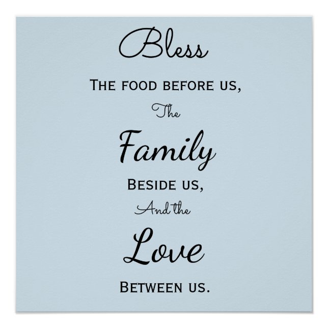 Póster Poster de Oração da Sala de Jantar (Frente)