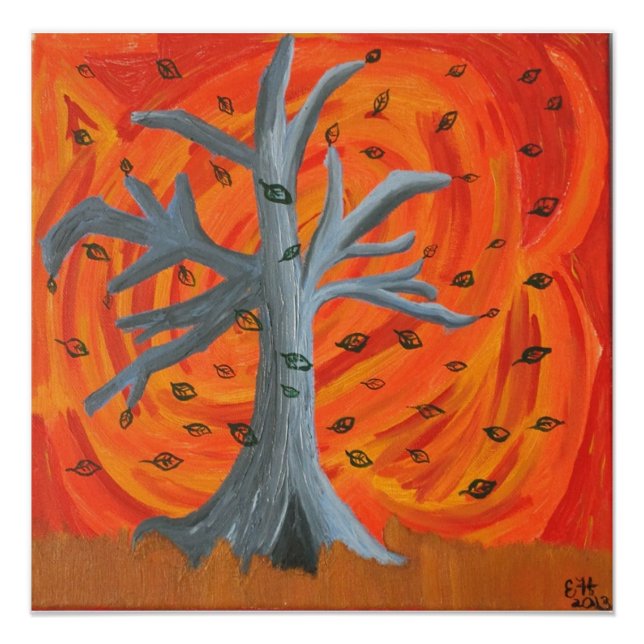 Póster poster de "outono de outono" em acrílico - Pintura (Frente)