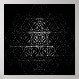 Póster Pôster de Padrão Abstrato de Geometria Preto e Bra
