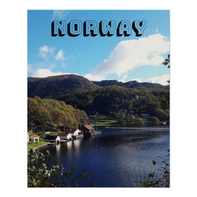 Póster Poster de Paisagem da Noruega (Frente)
