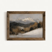 Pôster de Paisagem de Picos de Montanha de Inverno