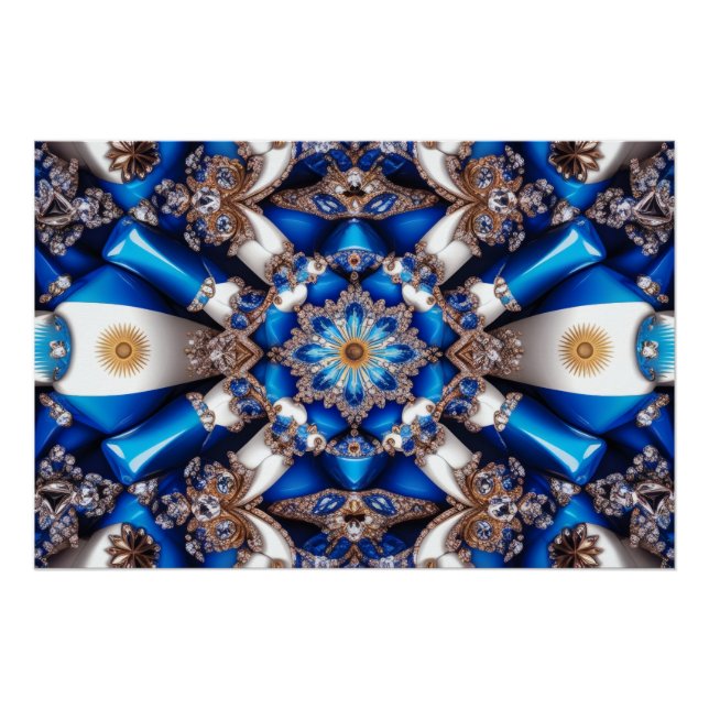 Póster Poster de parede com Design de cores argentinas (Frente)