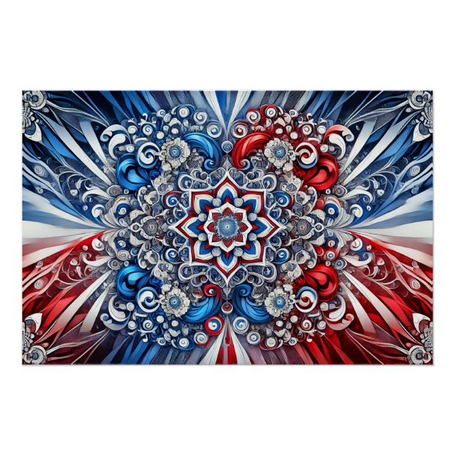 Póster Poster de parede com Design de cores francesas (Frente)