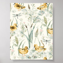 Poster Pôster de Parede Pato no Lago | Decoração de Berçá