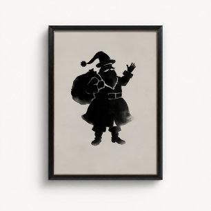 Poster Pôster de Parede Silhueta do Papai Noel
