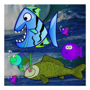 Póster Pôster de Peixe Casa de Praia