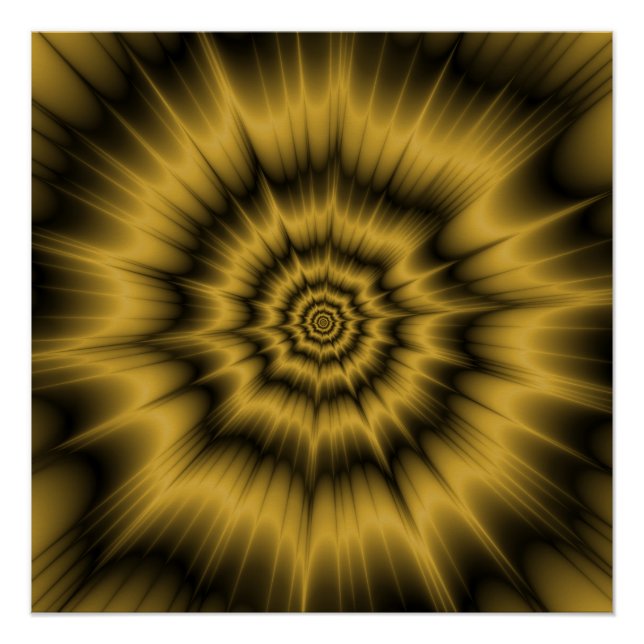 Póster Poster de Perfeito Zazzle de Explosão Dourada Amar (Frente)