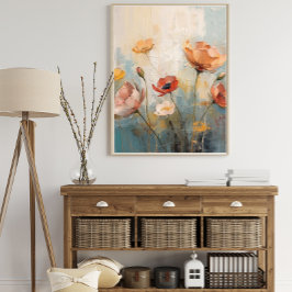 Poster Pôster de Pintura a Óleo Floral Vintage