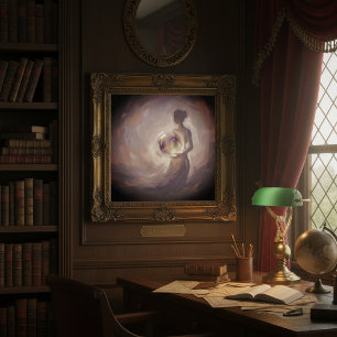 Poster Pôster de Pintura Feminina Sombria da Dark Academi