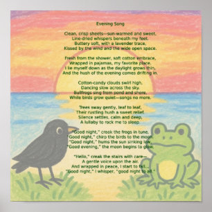 Poster Pôster de Poema "Canção Noturna" para Berçário/Sal