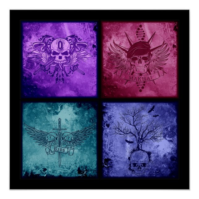 Póster Poster de quatro logotipos (Frente)