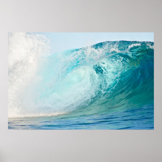 Poster Pôster de quebra de onda grande de surfe (Frente)