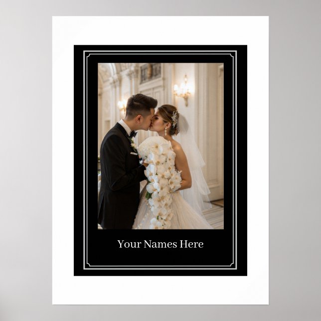 Poster Pôster de Retrato de Casamento Personalizado (Frente)